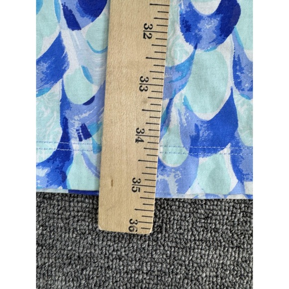 Lilly Pulitzer Dress Womens Large Blue Floral Pima Cotton Holler Zanzibar Zoo - Picture 6 of 9